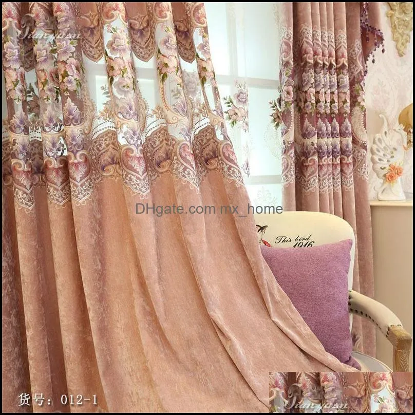 Curtain European Romantic Flowers Born s For Living Room Bedroom Frame Blind s Wedding Luxury J0727