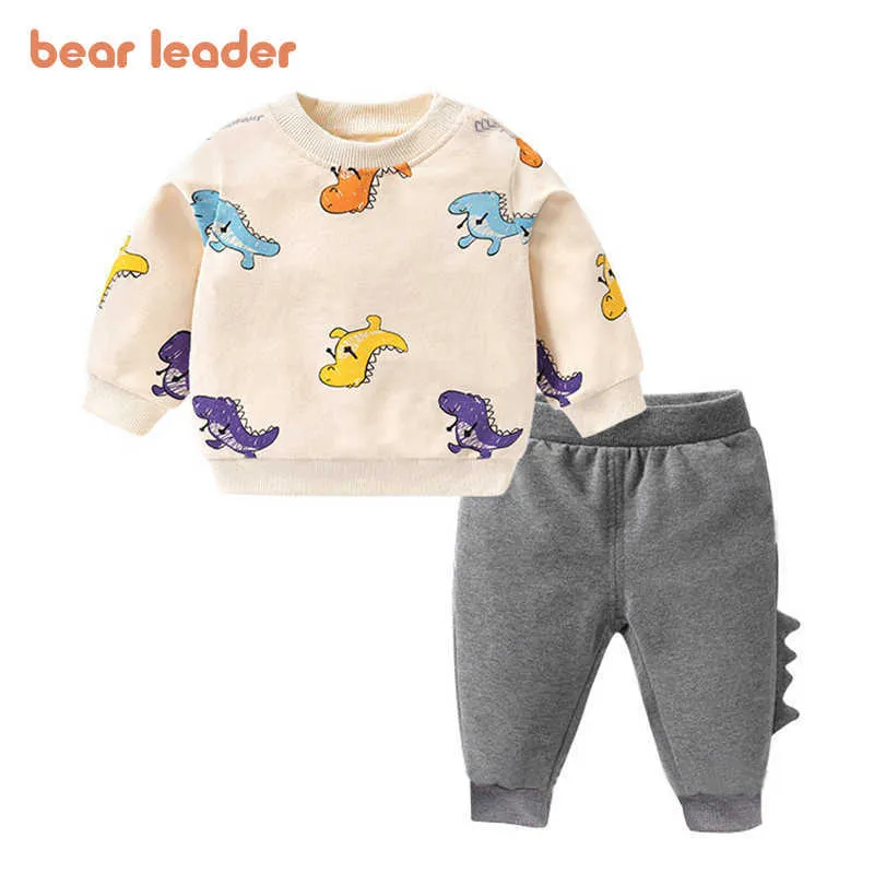 Bear Leader Boys Girls Cartoon Dinosaurs Set di abbigliamento Autumn Born Causal Thirt Tops Outfit Abiti per bambini 210708