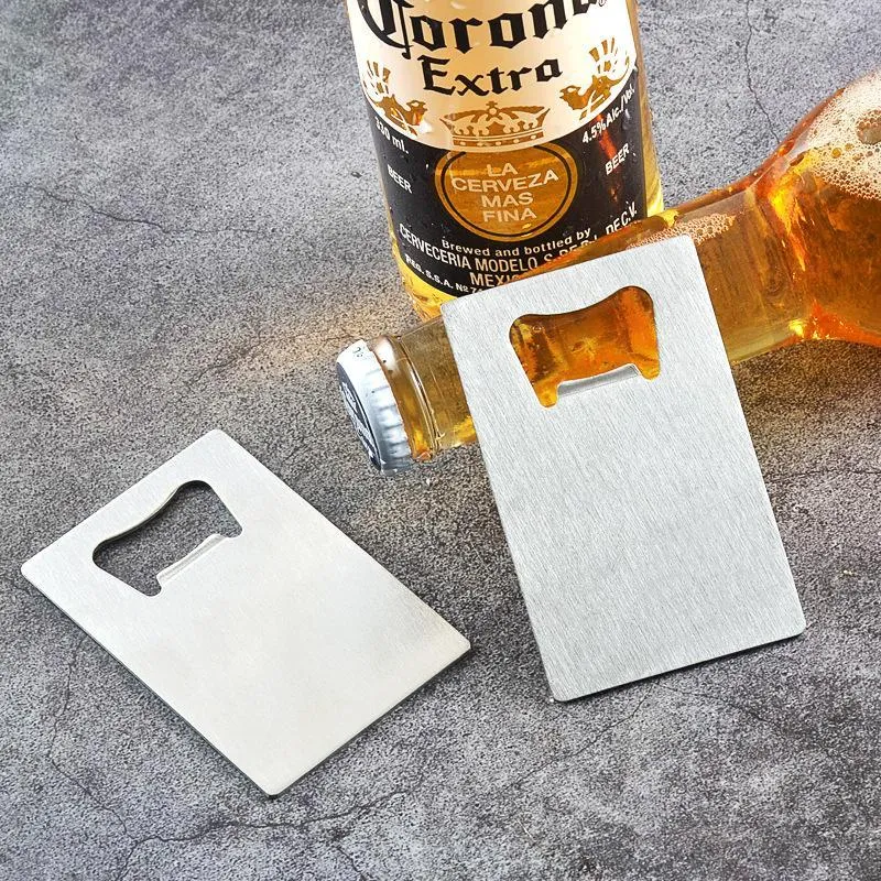 Polybag Packing Pocket Wallet Size Stainless Steel Credit Card Beer Bottle Opener Can Openers Kitchen Tool DH0988