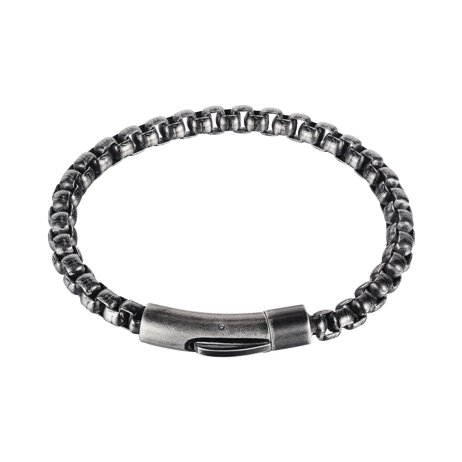 GX1137 6mm 8 pouces argent or noir acier inoxydable chaîne à maillons carrés Bracelet Bracelet hip-hop Punk hommes cadeaux 3023