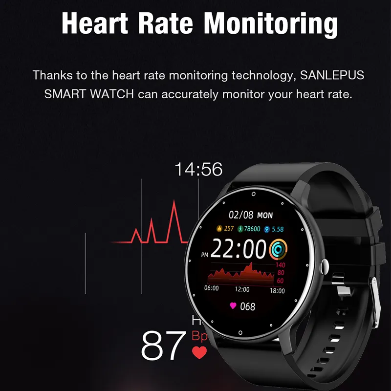2021 Advanced Fitness Tracker Smartwatch Full Touch Screen IP67