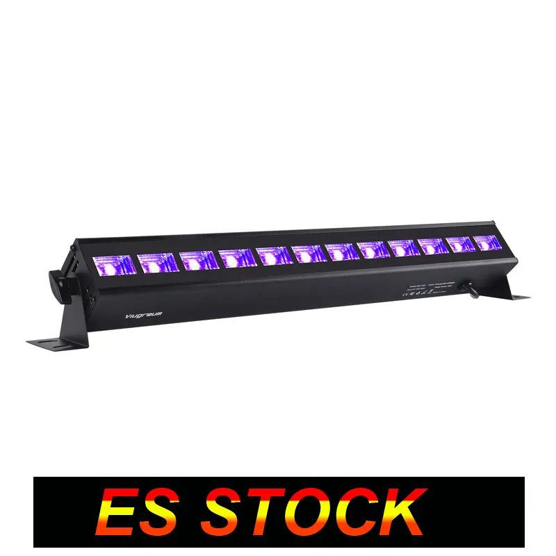 ES stock12 светодиодный черный свет, 36w UVA 395-400nm Blacklight светящийся в темной партии поставляет приспособления для рождества на день рождения свадьба сцена освещения