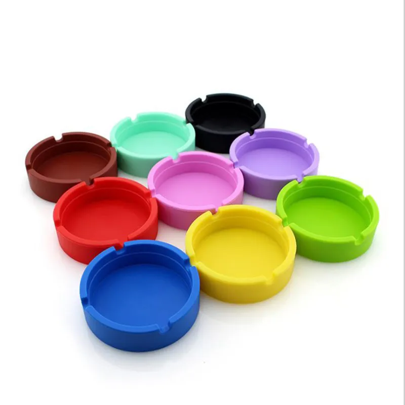 Silicone Ashtray Creative Round Anti-shock Smoke Ash Tray Fashion Environmental Hotel Home Square