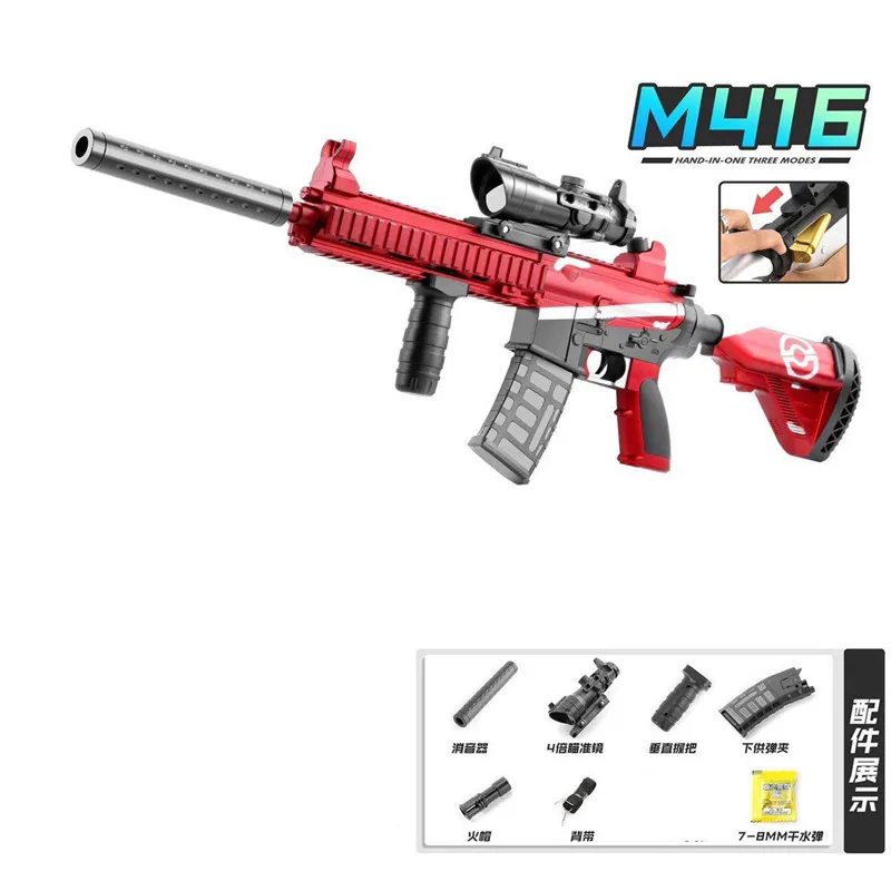 M416 Manual Toy Guns For Boys With Water Bullet Plastic Blaster Pistol