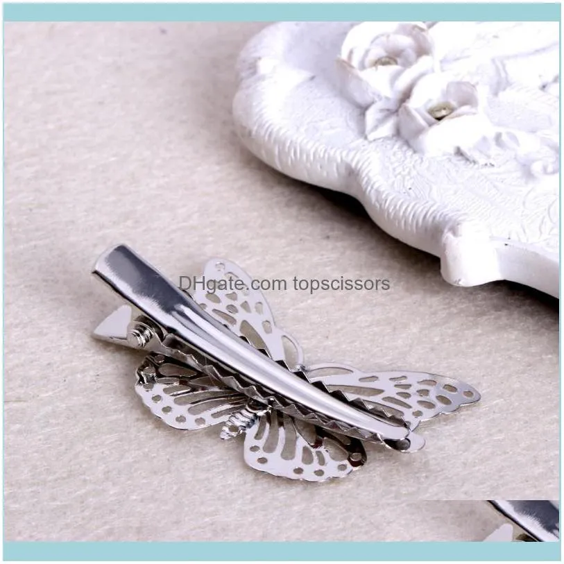 Amaing Coming Golden Butterfly Hair Accessories Clip Headpiece Head Side Decor Wedding Jewelry1