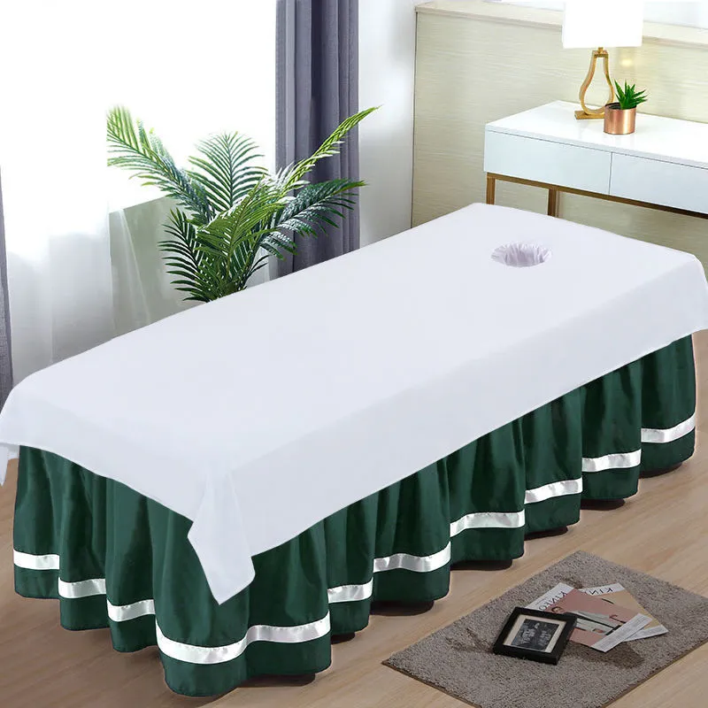 Professional Cosmetic Salon Sheets SPA Massage Treatment Bed Table Cover Sheets with Hole Drop Shipping Bed Sheet F0214 210420