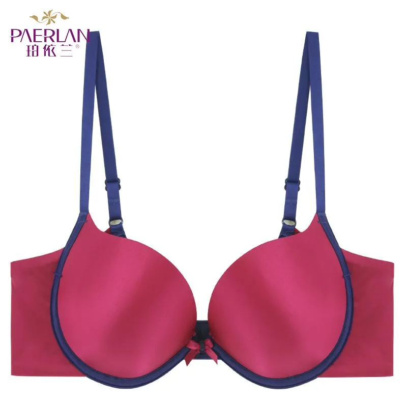 Bras PAERLAN Push Up Seamless Steel Ring Solid Color Stitching Bra