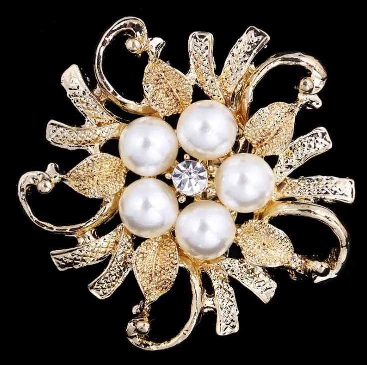 Pins, Jewelry Drop Delivery 2021 Sier/ Golden Tone Clear Rhinestone Crystal Flower Girls Fashion Pearl Brooch Wedding Bridal Bouquet