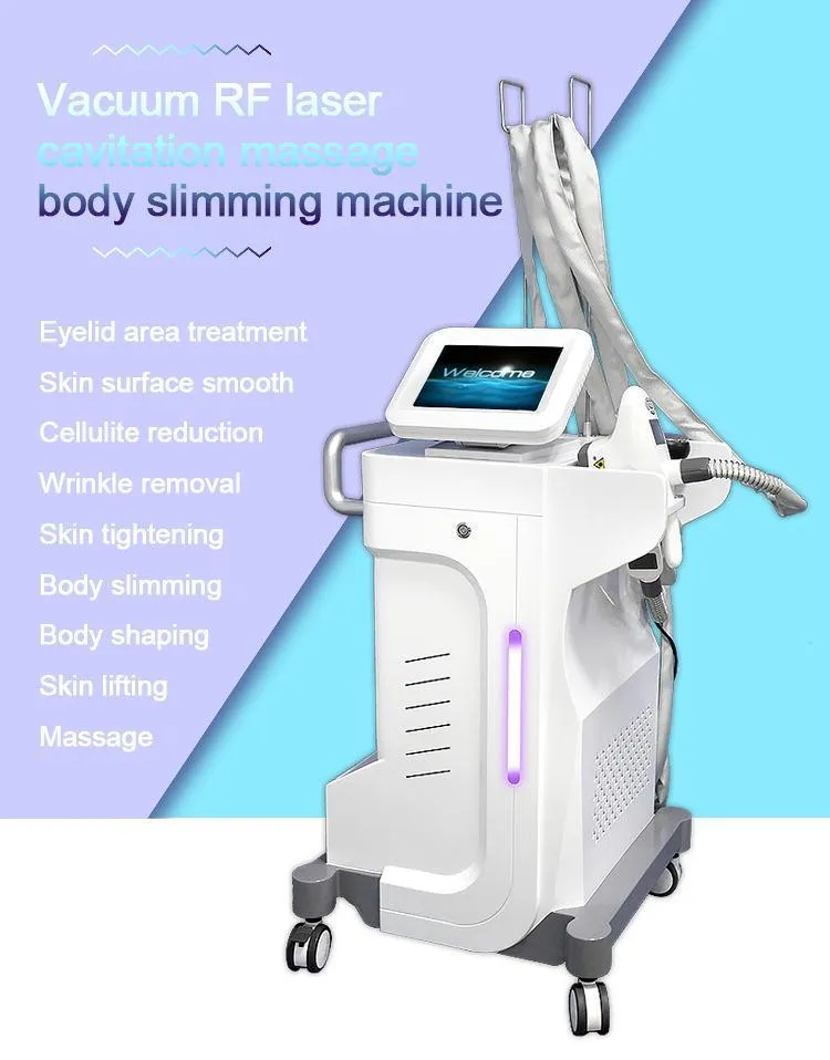 Vela Body Sculpting Slimming Machine Anti Cellulite Treatment Wrinkle Avlägsnande Ultraljud Kavitation RF Vakuum Roller Skönhetsutrustning