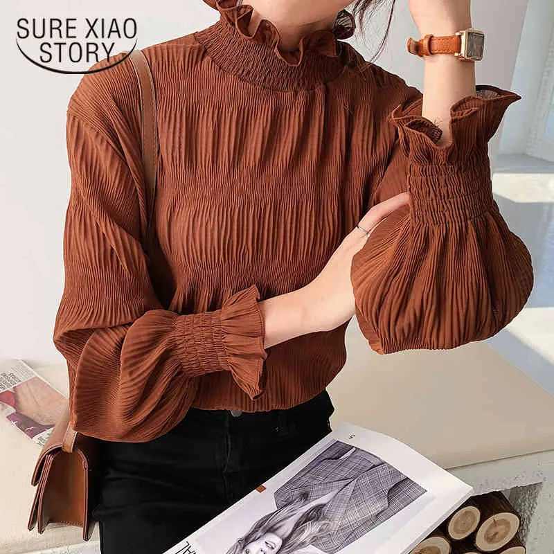 Chiffon turtleneck blouse hot sale