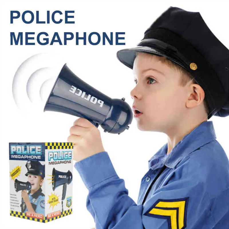 Enfants jouet Simulation policier jeu de rôle Police mégaphone haut-parleur avec sirène son mégaphone jeu de rôle jeu accessoire outils G1224