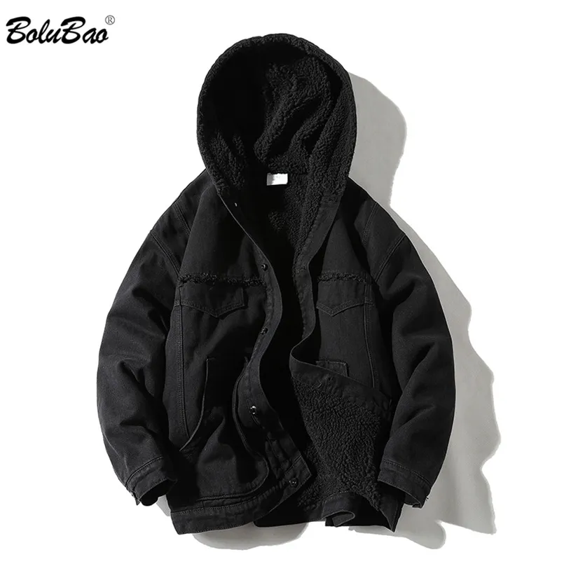 Bolubao inverno jaquetas jaquetas homens pele quente de algodão espesso parkas casuais moda casual casacos masculinos 211129