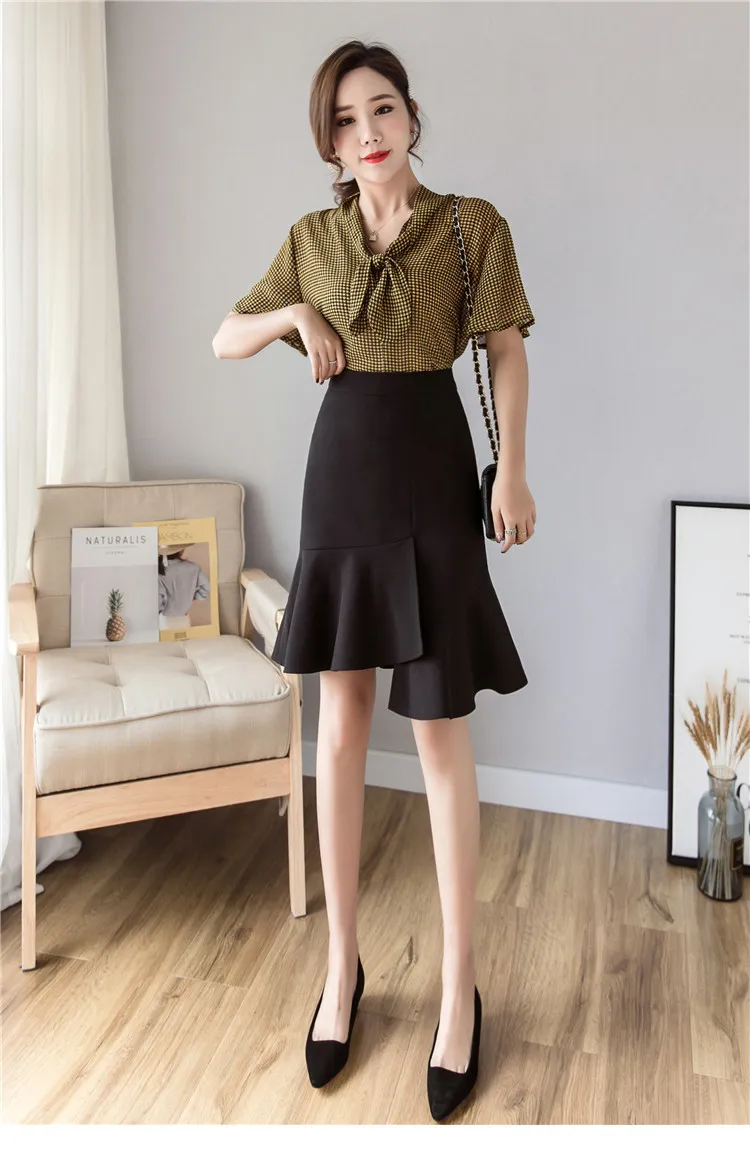 High Waist Black Midi Mermaid High Waisted Midi Skirt For
