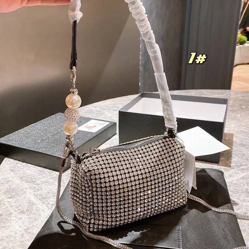 Latest Diamond Women Shoulder Bag 2021 Summer 8 Color Underarm Purses Fashion Lady Designers Luxurys Handbags Bling High Quality Shiny Handbag