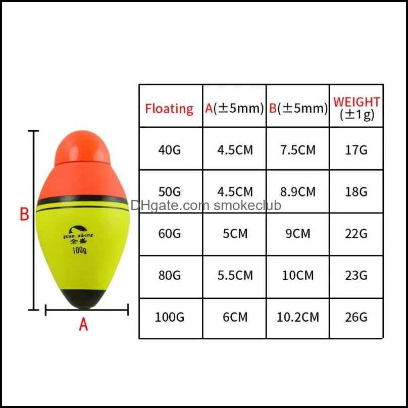 Fishing Accessories 1pc Luminous Floating 40g-100g Foam Float Red Green Led Night Electronic Head Anti-collision Light Bobber