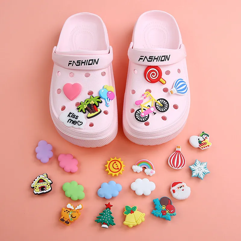 1Pcs Cartoon Flowers Accessories Shoe Charms Cute Fruit Decoration Buckle Kids Gift Fit Wristbands for Jibbitzs Croc JIBZ