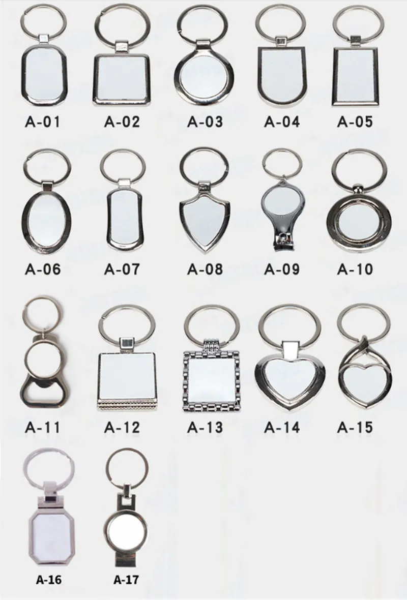 Sublimation Key Rings Blank White Metal Single Side For Sublimating Heat Transfer Keychain Christmas Valentine Pendants Gifts By FedEx A12