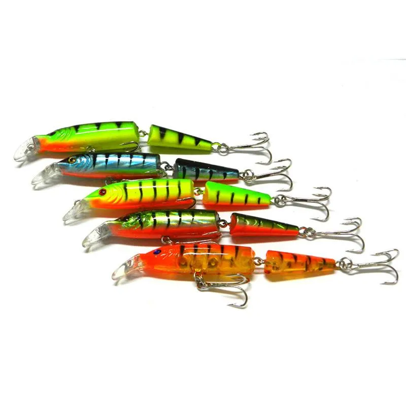 Köder 10,5 cm 9,6 g 2 Abschnitte Angeln Minnow Köder künstliche Köder Haken Kurbelbait Tackle Kunststoff harten Köder