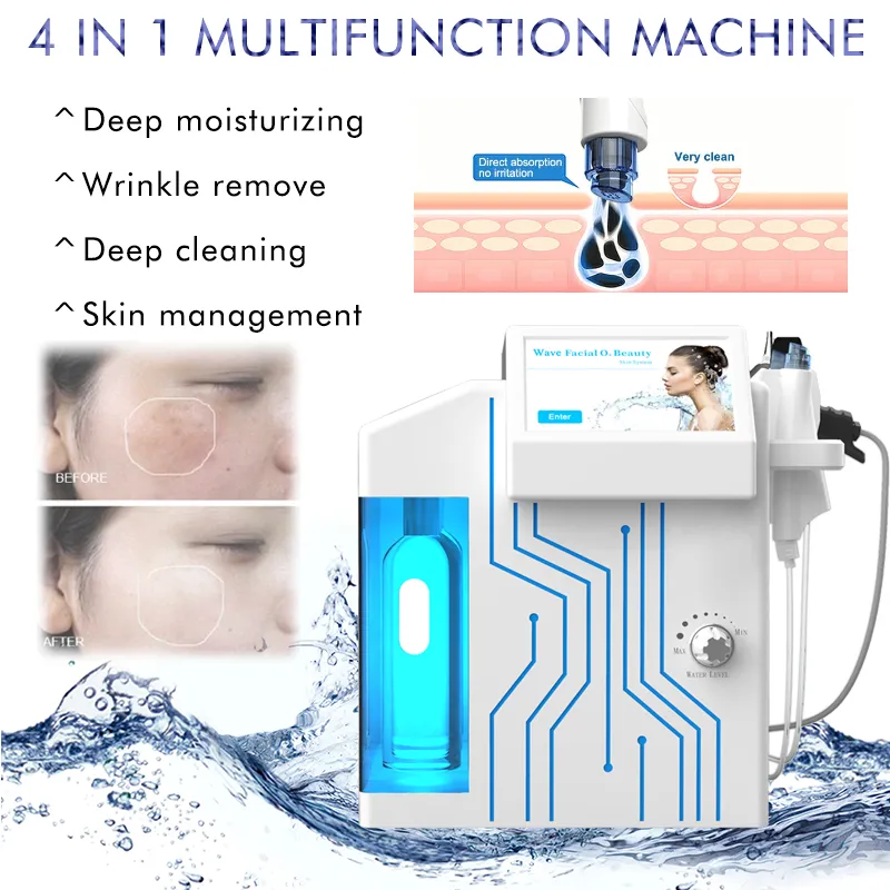 Protable 4 in 1 Hydra Peel Dermabrazyon Oksijen Püskürtme Tabancası Mikrodermabrazyon Cilt Temiz Kırışıklık Temizleme Yüz Makinesi