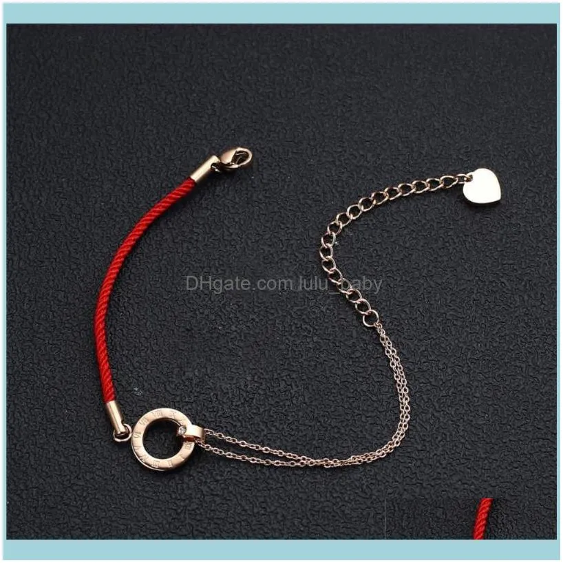 Charm Bracelets Fashion Rose Gold Plated Rope Bracelet Simple Style For Women Girlfriend Ladybro Gift B1290