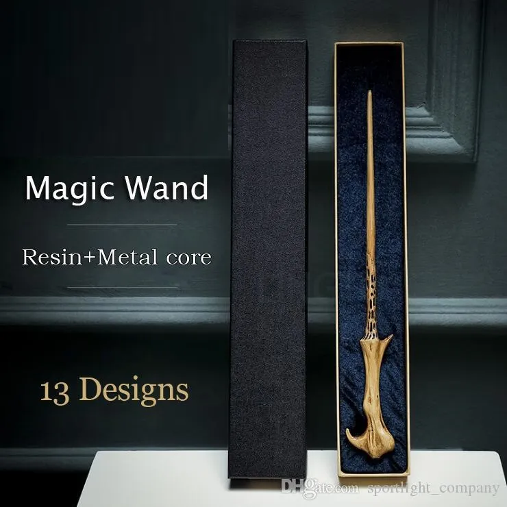 13 Styles Hot Metal Core Magic Wand Magic Props With High Class Gift Box Cosplay Toys Kids Wands Toy Children Christmas Xmas Birthday Party Gifts