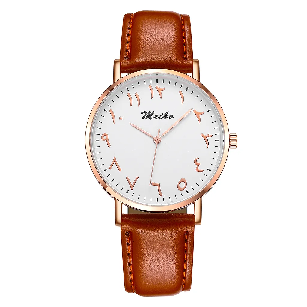 Ladies Arabic Digital Watches Leather Unique Quartz Watch Clock Montre de luxe Multiple Colour