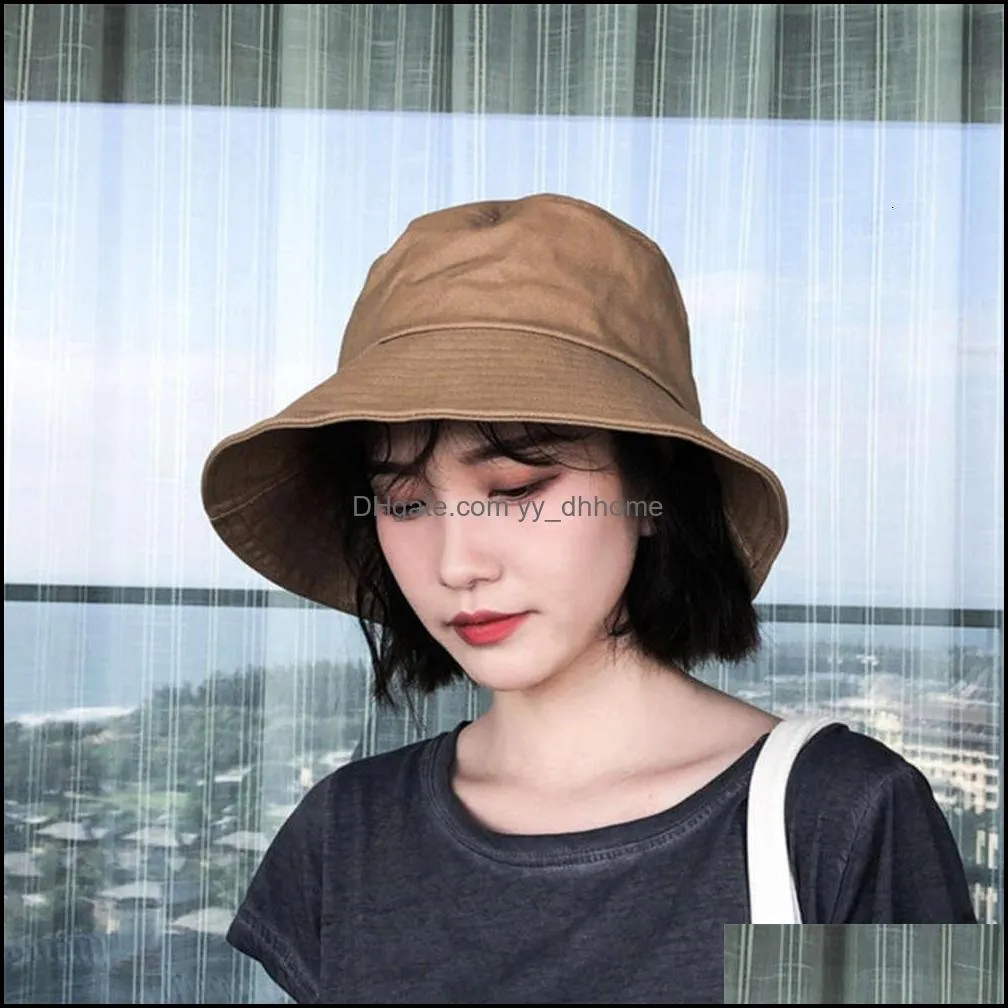 2021 summer new Fisherman Hat Women`s Korean version tide solid color basin hat sunscreen sunshade men`s and women`s sun