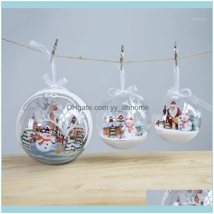 Decoratie -evenement Feestelijke feestbenodigdheden Home Garden5 Maten Ornamenten Santa Claus doorzichtige plastic kerstballen Decoraties Boom voor jaar P