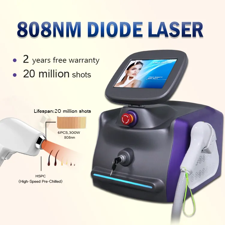 Sistema di depilazione permanente permanet laser a diodi 808nm di alta qualità per Spa use Beauty Dettment