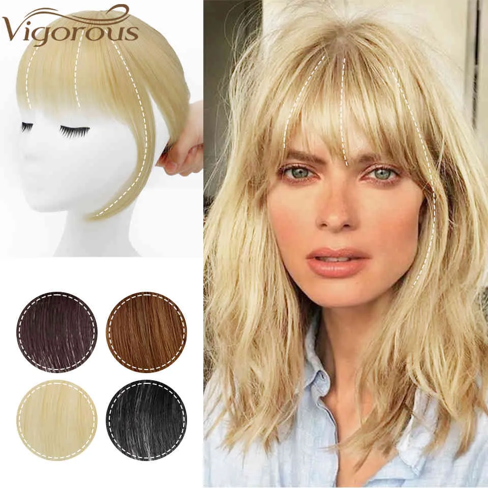 Vigorous Synthetic 3D Piece In Hair Extension Fake Fringes Women Natural French s Clip on Bangs