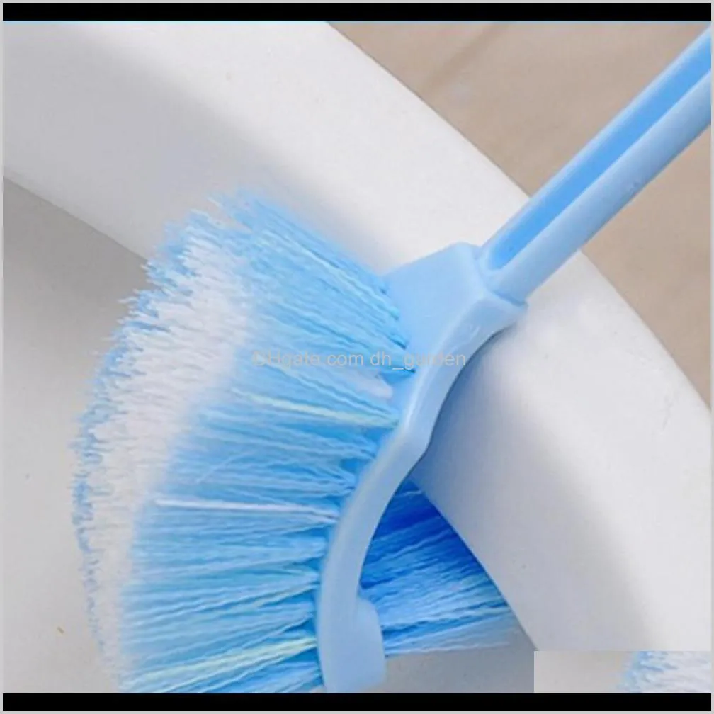plastic long handle bathroom toilet bowl scrub double side cleaning brush