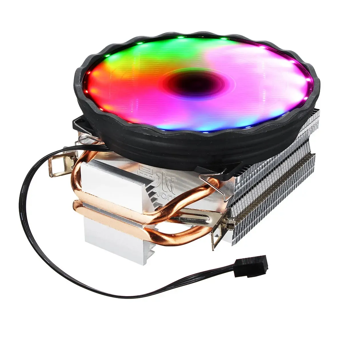 DC 12V coloré rétro-éclairage 120mm ventilateur de refroidissement CPU dissipateur thermique pour coque d'ordinateur Intel/AMD