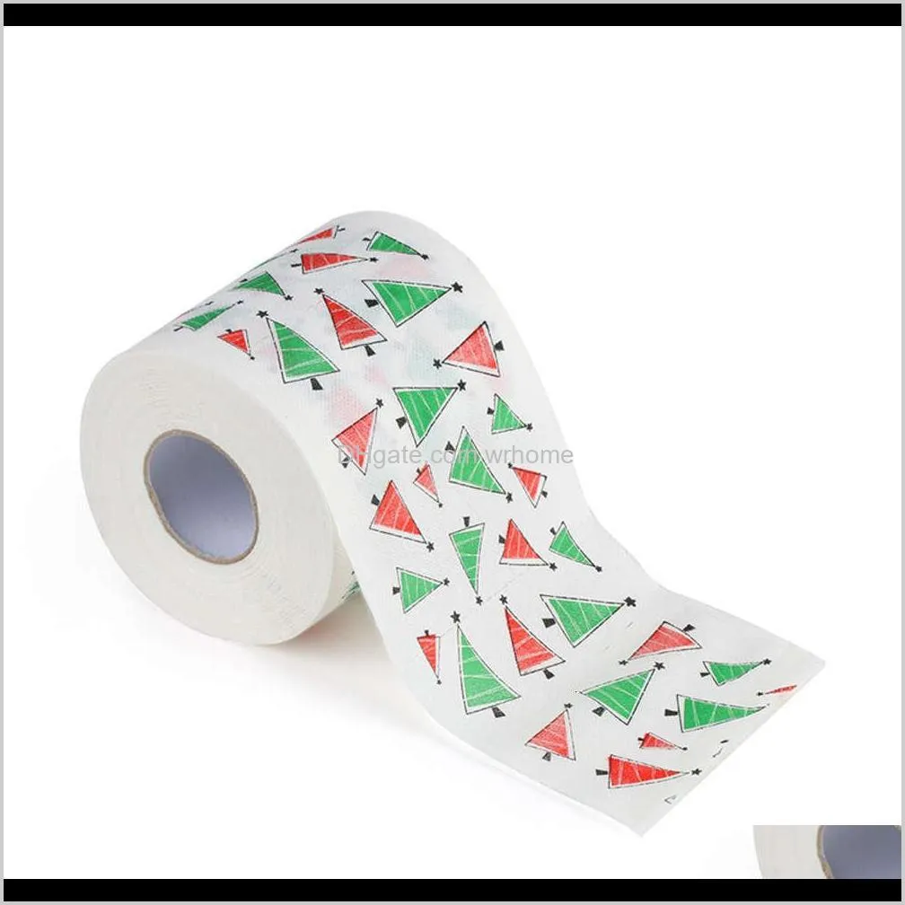 New Christmas Pattern Toilet Paper Roll Fashion Funny Humour Gag Xmas Decoration Gifts 5 style Free DHL WX9-167