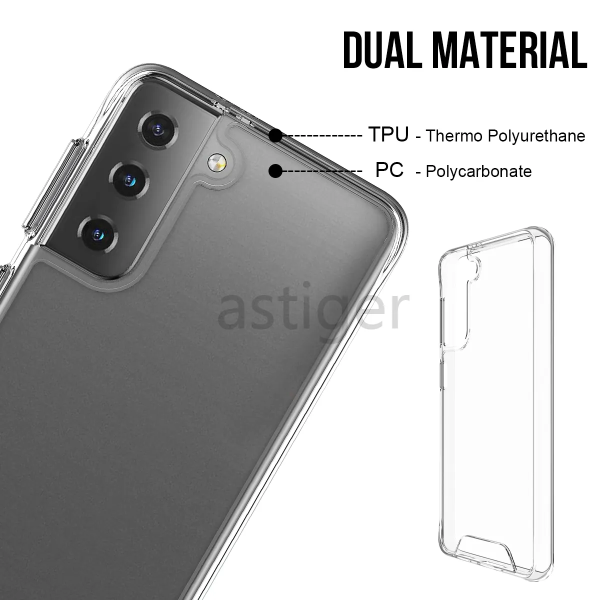 Przestrzeń Premium Przezroczysty Wytrzymały Case Telefon Wyczyść Osłona odporna na wstrząsy Dla Samsung S21 Ultra S20 Plus S10 Note20 S20FE A32 A42 A72 5G A50 A70 A01 A12 A21S