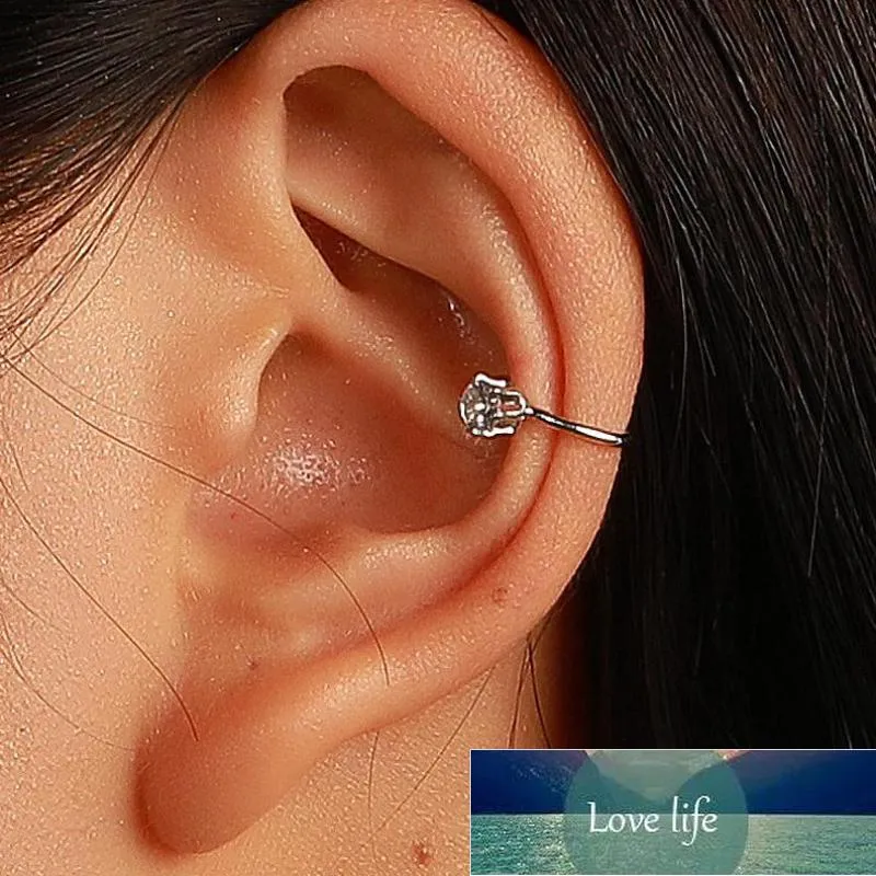 Crystal Ear Clip Kolczyki Cyrkon bez dziury Klip Kolczyki Dla Kobiet Earing Silver Plated Fake Earings Single Ear Colring Gift