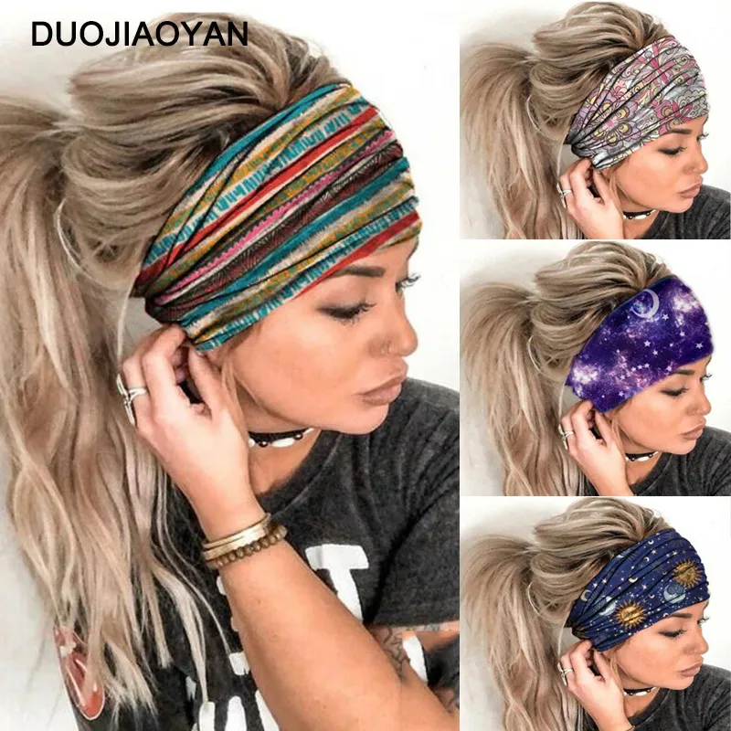 Hoge kwaliteit elastische zachte hoofdband vrouwen meisjes kleur yoga beweging absorberende khan breed-rand fitness hoofddoekjes