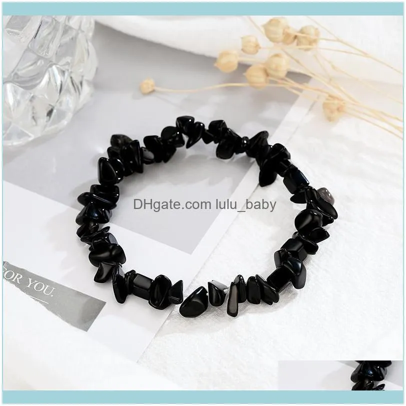 Link, Chain Brand Black Spar Beaded Bracelets For Women Men Fashion Polishing Stone Stretch Rope Strand Bracciale Pulseira1