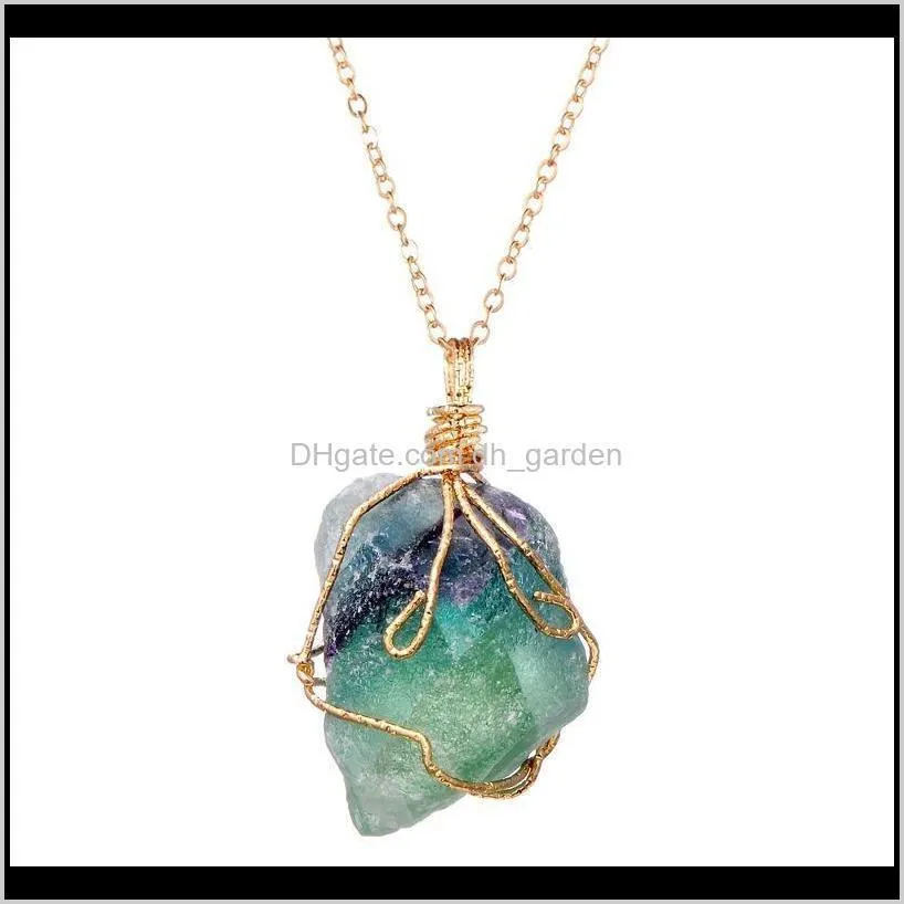 Hot Natural Crystal Quartz Stone Necklace Gemstone Pendant Women Irregular Necklace Womens Druzy Quartz Clusters Geode Jewelry WCW187