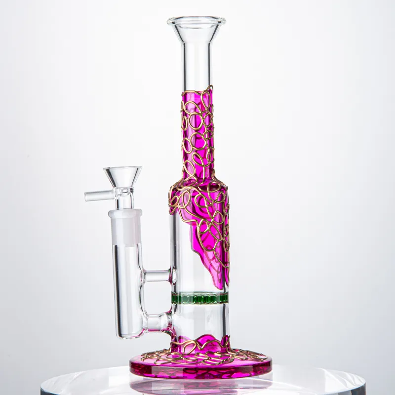 Narghilè all'ingrosso Bong di vetro inebrianti Soffione doccia Perc Oil Rig Dab Rigs Tubi dell'acqua a tubo dritto 14,5 mm Bong con giunto femmina con ciotola WP533