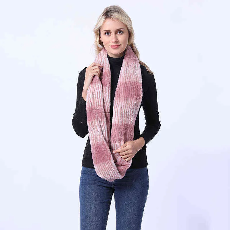 80CM Faux Pelz Kaninchen Kragen Frauen Ring Schal Schal Kragen Wraps Shrug Neck Winter Warme Weibliche 211207