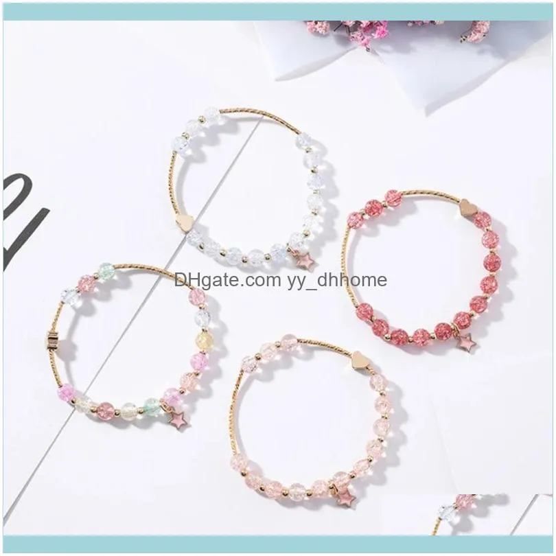 Link, Chain Japan And South Korea Wild Simple Explosion Bracelet Temperament Sweet Exquisite Love Five-pointed Star Elastic Women