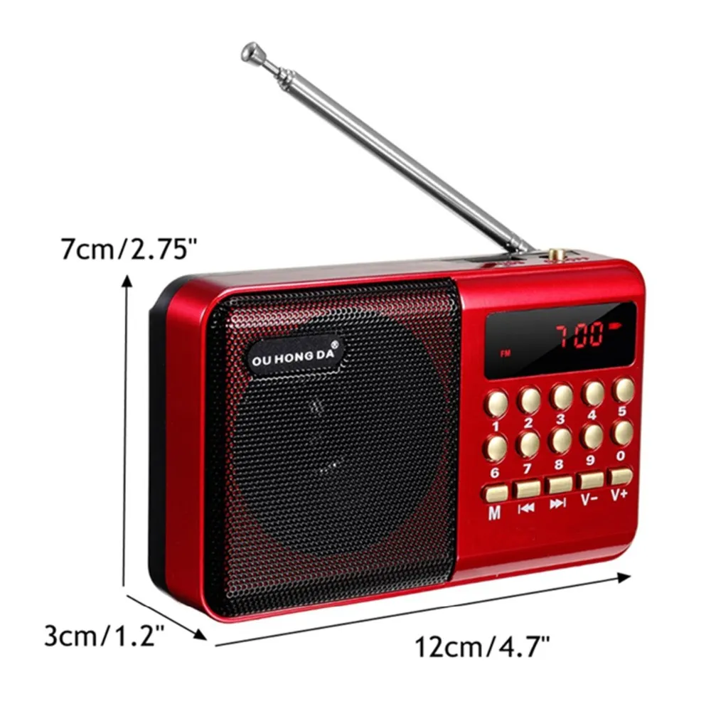 Mini Lecteur MP3 USB 2.0 Rouge Avec Radio FM Et Écran LCD – Marque MINI