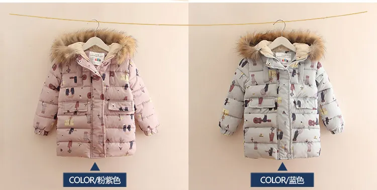  Cold Winter 2-11 12 Years Teenager Kids Christmas Gift Baby Coat Wadded Cotton Padded Doodle Thickening Girls Hooded Jacket (7)
