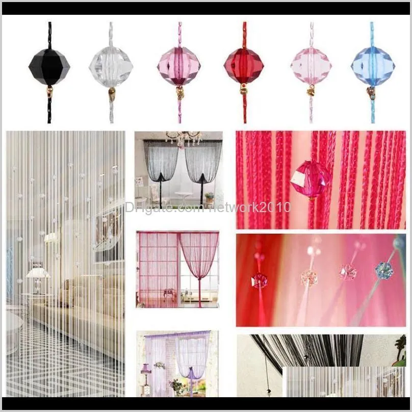 crystal beads tassel silk string curtain home window room door divider panel sheer curtains romantic wedding decor colorful string