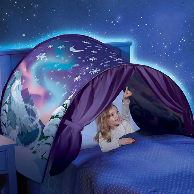 Myggnät säng Canopy Starry Dream Barnens säng Fällande Ljus Blockerande Tält Inomhus Dröm Dekoration