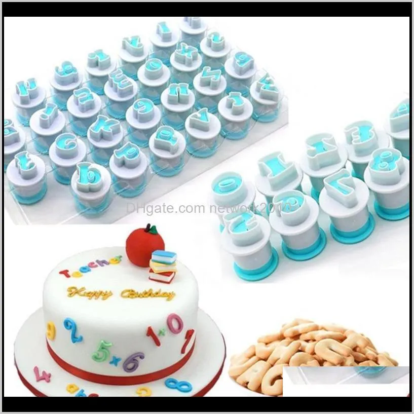 26 letters/10 numbers cake tool fondant stamp embossing mold baking diy alphabet mould cake decorating set kitchen baking tools