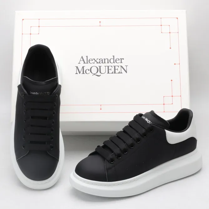 Men Shoe Women Mens Sneakers Casual Shoes Fashion Leather Lace Up Platform Oversized Sole White Black [ Box ] Alexander Mcqueen