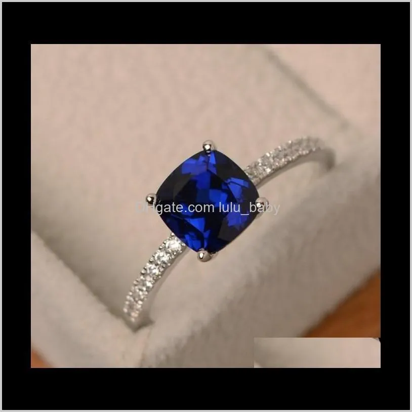 Entrega de gota de banda 2021 Anéis de esmeralda naturais para mulheres Sterling Sier Cor 925 Ring Engagement Party Gemstone Jewelr252W