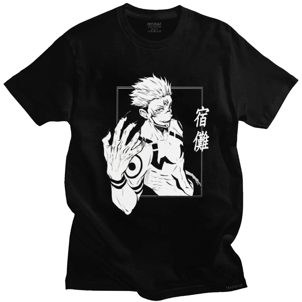 Kawaii Cool Anime Jujutsu Karah Koszulka Mężczyźni Krótki Rękaw Manga Graficzny Tshirt Bawełniany T-Shirt Rymen Sukuna Tee Tops Odzież Y0408