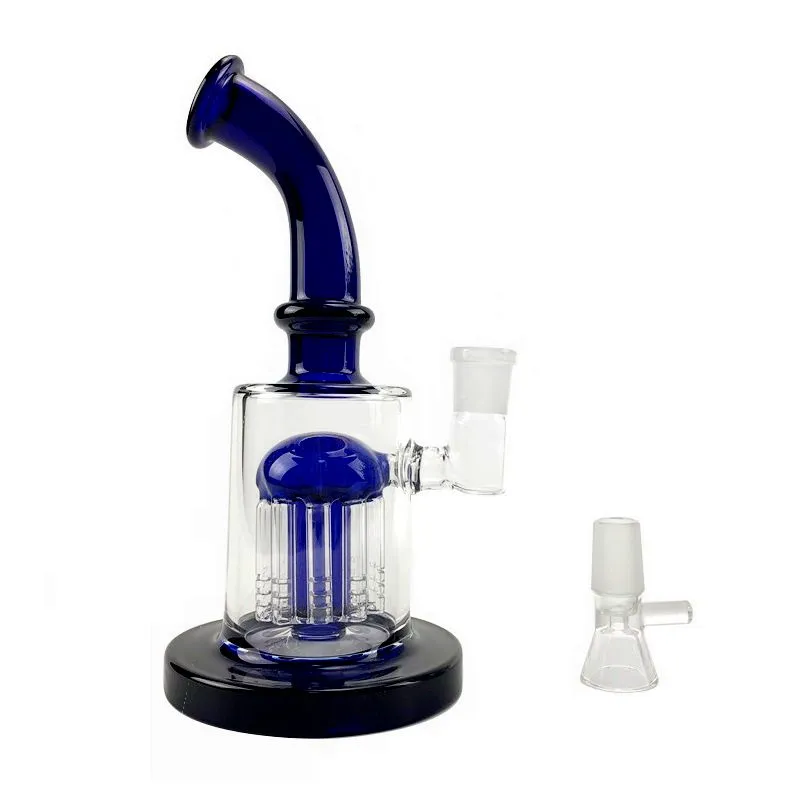 Handmade Hookah Glass Tornado Water Pipe Smoke Pipe Dab Rig 9 Inch With  14mm Bowl